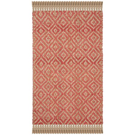 Safavieh Natural Fiber Hand Woven Rectangle Area Rug, Fuchsia and Natural - 4 x 6 ft. NF266G-4
